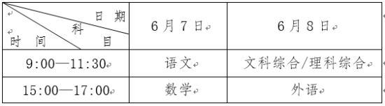 2015年廣西高考考試科目及時(shí)間安排