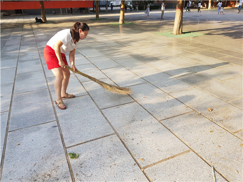 【美化校園】為迎接新生的到來，我院全體動員美化校園環(huán)境