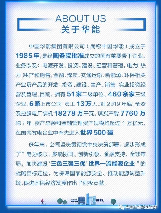 【招聘信息】中國(guó)華能2021年校園招聘